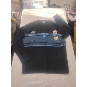 Vintage Southpole Sweater Mens XL Black Knit Bulldog Y2K Hip Hop 90s Rap Rugby